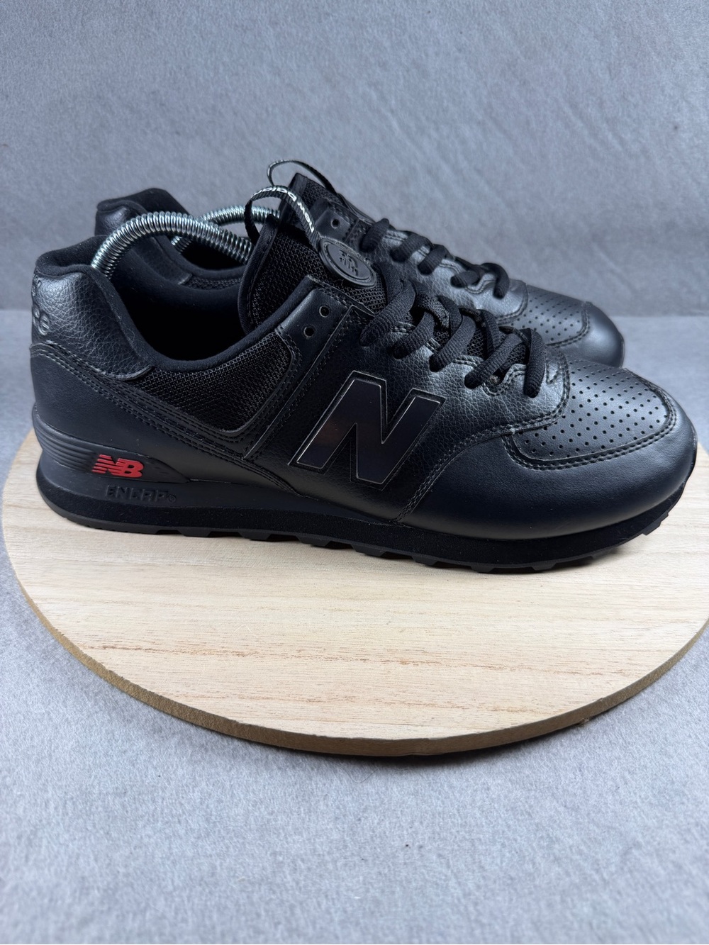New Balance 574 ML574SOW Black Leather Metal Sport Men’s Sneaker  Size 12 NWOB
